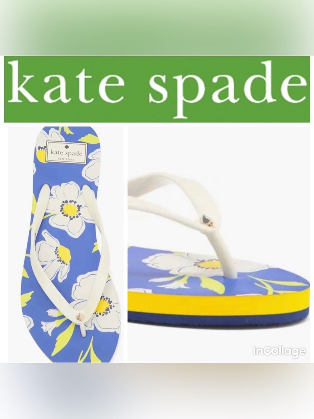 Kate Spade Blue and White Floral Sandals